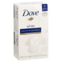 Dove Beauty Bar, White, 6 Each