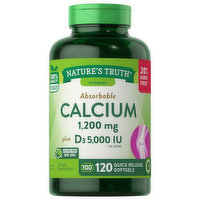 Nature's Truth Calcium, Absorbable, 1200 mg, Quick Release Softgels, 120 Each