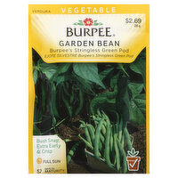 Burpee Seeds, Garden Bean, Burpee's Stringless Green Pod, 28 Gram