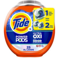 Tide Ultra OXI Power PODS with Odor Eliminators Laundry Detergent Pacs, 25 Count, For Visible and Invisible Dirt, 25 Each