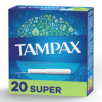 Tampax Cardboard tampons unscented super absorbency 20 count, 20 Each