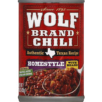 Wolf Brand Chili, Homestyle with Beans, 15 Ounce