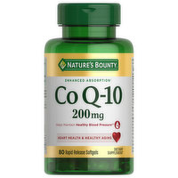 Nature's Bounty Co Q-10, Enhanced Absorption, 200 mg, Rapid Release Softgels, 80 Each