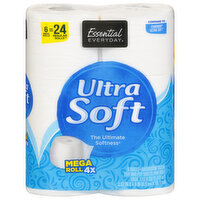 Essential Everyday Bathroom Tissue, Ultra Soft, Mega Rolls, Two-Ply, 6 Each