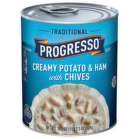 Progresso Soup, Creamy Potato & Ham with Chives, Traditional, 18.5 Ounce