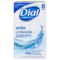 Dial Complete Bar Soap, White, Antibacterial, 4 Each