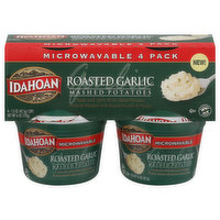 Idahoan Mashed Potatoes, Microwavable, Roasted Garlic, 4 Pack, 4 Each