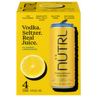 Nutrl Vodka Seltzer, Classic Lemonade, 4 Each