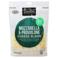 Essential Everyday Cheese Blend, Mozzarella & Provolone, Thick Cut, 8 Ounce