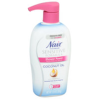 Nair  Shower Power Hair Remover, Sensitive Formula, Coconut Oil, Light Gentle Scent, 12.6 Ounce