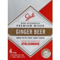 Stolichnaya Ginger Beer, 4 Pack, 4 Each