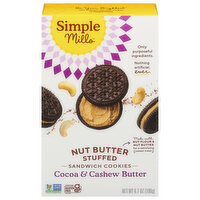 Simple Mills Sandiwch Cookies, Nut Butter Stuffed, Cocoa & Cashew Butter, 6.7 Ounce