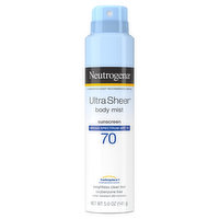Neutrogena Ultra Sheer Sunscreen, Body Mist, Broad Spectrum SPF 70, 5 Ounce