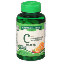 Nature's Truth Vitamin C, Plus Bioflavonoids & Wild Rose Hips, 1000 mg, Coated Caplets, 100 Each