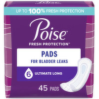 Poise Pads, Ultimate, Long, 45 Each