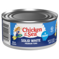 Chicken of the Sea Tuna, in Water, Solid White, Wild Caught, Premium, 12 Ounce
