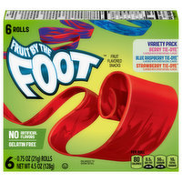 Fruit by the Foot Fruit Snacks, Berry Tie-Dye/Blue Raspberry Tie-Dye/Strawberry Tie-Dye, Variety Pack, 6 Each