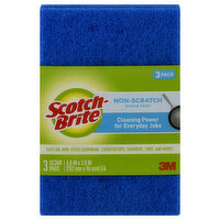 Scotch Brite Scour Pads, Non-Scratch, 3 Pack, 3 Each