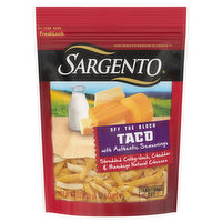 Sargento Off the Block Shredded Cheese, Taco with Authentic Seasonings, Traditional Cut, 8 Ounce