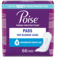 Poise Pads, Moderate, Regular Length, 66 Each