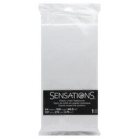 Sensations Tablecover, Plastic Lined, White, 1 Each