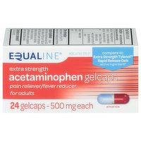 Equaline Acetaminophen, Extra Strength, Adult, Gelcaps, 24 Each