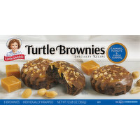 Little Debbie Turtle Brownies, Specialty Recipe, Caramel, Peanuts & Fudge Topping, 8 Each