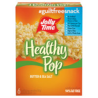 Jolly Time Healthy Pop Popcorn, Microwave, Butter & Sea Salt, 6 Each