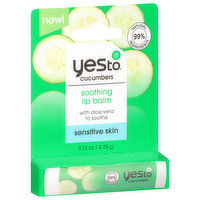 Yes To Cucumbers Lip Balm, Sensitive Skin, Soothing, 0.15 Ounce