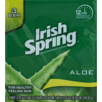 Irish Spring Deodorant Soap, Aloe, Bath Size, 3 Each