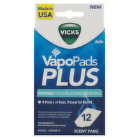 Vicks VapoPads Plus Scent Pads, Refills, Non-Medicated, 12 Each