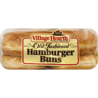 Village Hearth Hamburger Buns, Old Fashioned, 15 Ounce