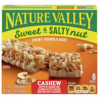 Nature Valley Granola Bars, Chewy, Sweet & Salty Nuts, Cashew, 6 Each