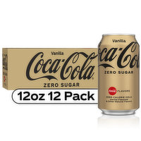 Coca-Cola Zero Sugar Zero Vanilla Soda Soft Drink, 12 Each