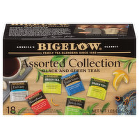 Bigelow Black and Green Teas, Assorted Collection, Tea Bags, 18 Each