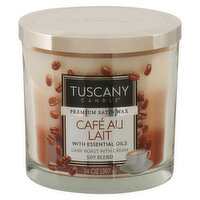 Tuscany Candle Candle, Premium Satin Wax, Cafe Au Lait, 1 Each