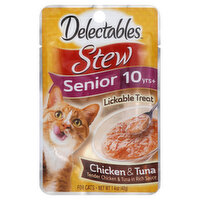 Delectables Stew Treat for Cats, Lickable, Chicken & Tuna, Senior 10 Years+, 1.4 Ounce