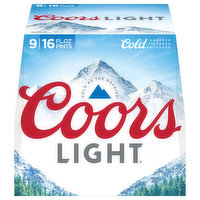 Coors Light Beer, 9 Pack, 16 fl oz bottles, 9 Each