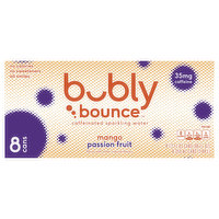 Bubly Bounce Sparkling Water, Caffeinated, Mango Passion Fruit, 8 Each
