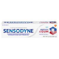 Sensodyne Toothpaste, Mint, Sensitivity & Gum, 3.4 Ounce