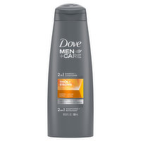 Dove Men+Care Shampoo + Conditioner, 2 in 1, Thick + Strong, 12 Fluid ounce