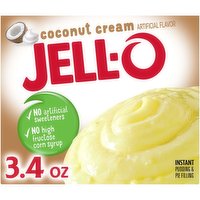 Jell-O Coconut Cream Instant Pudding & Pie Filling Mix, 3.4 Ounce