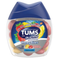 Tums Antacid/Antigas, with Gas Relief, Chewy Bites, Chewable Tablets, Lemon & Strawberry, 28 Each