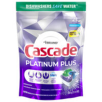 Cascade Platinum Plus Dishwasher Detergent, Fresh Scent, ActionPacs, 21 Each