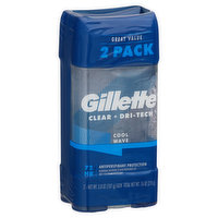 Gillette Anti-Perspirant/Deodorant, Cool Wave, Clear + Dri-Tech, 2 Pack, 2 Each