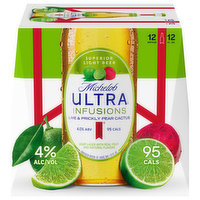 Michelob Ultra Infusions Beer, Superior Light, Lime & Prickly Pear Cactus, 12 Each