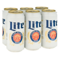 Miller Lite  Lager 6 Pack Cans, 16 Fluid ounce