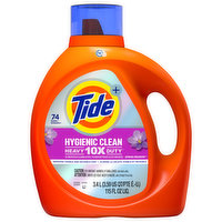 Tide + Detergent, 10x Heavy Duty, Hygienic Clean, Spring Meadow, 115 Fluid ounce
