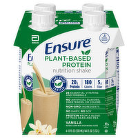 Ensure Nutrition Shake, Plant-Based Protein, Vanilla, 4 Each