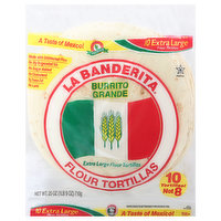 La Banderita Flour Tortillas, Burrito Grande, Extra Large, 10 Each